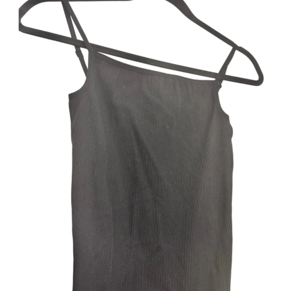 Sunday Best Black Ribbed Bodycon Mini‎ Dress XS/S Adjustable Straps Y2K Sexy - Picture 3 of 7